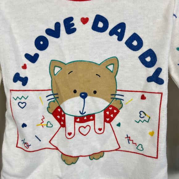 Vintage Andover Togs 80s I Love Daddy Long Sleeve Tee Shirt 24 Months USA - Picture 4 of 8